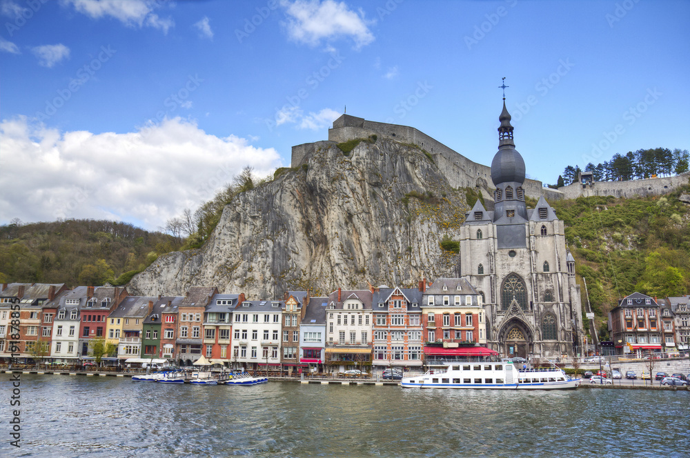 View on the historic city Dinant in Belgium, popular travel destination for tourists