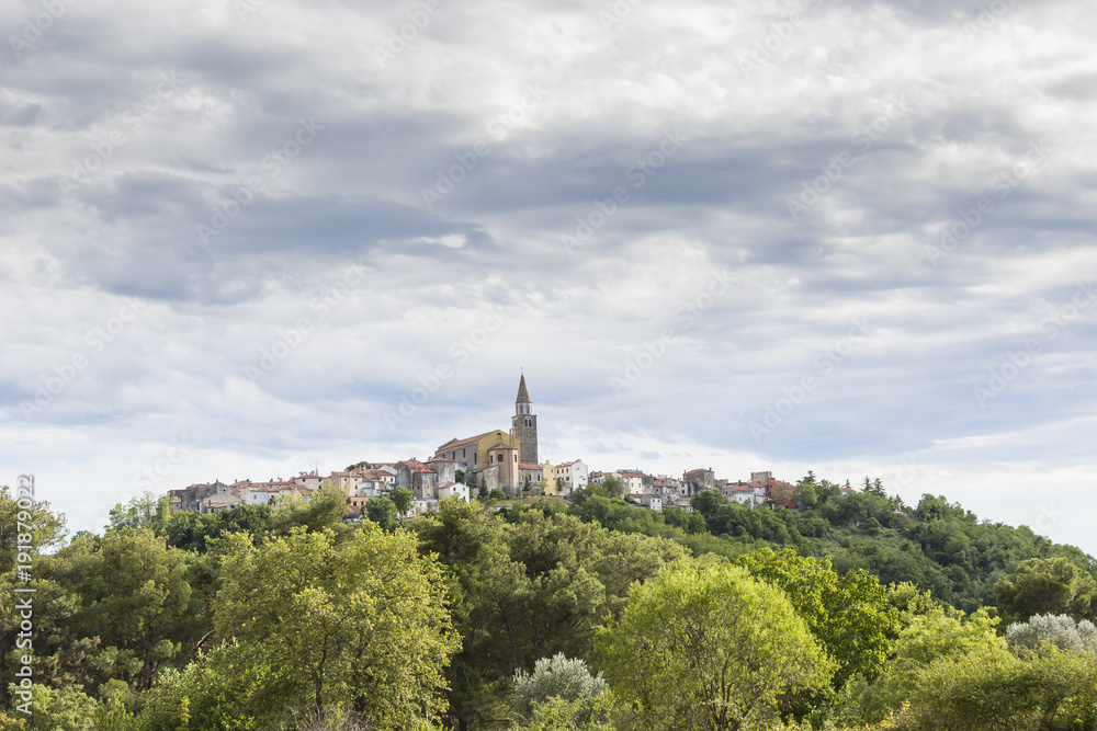 View on the medieval village Buje in Croatia