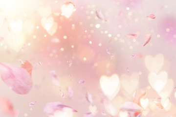 Flowers composition for Valentine's, Mother's or Women's Day. Pink flowers on old white wooden background.