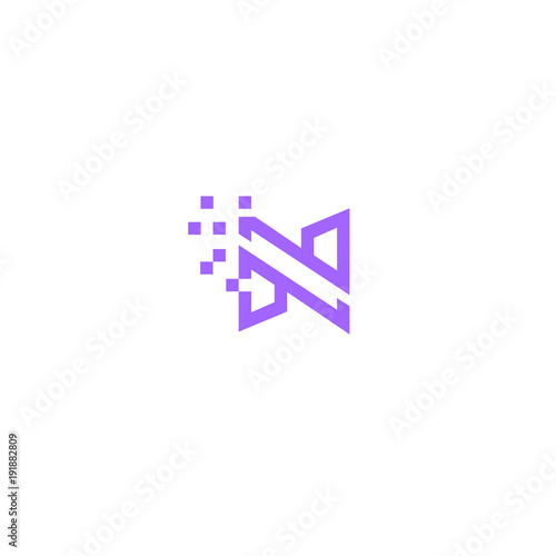 letter N logo vector abstract graphic template