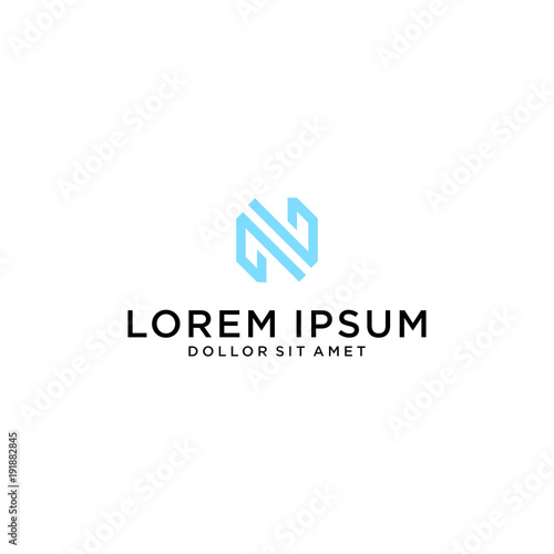 letter N logo vector abstract graphic template