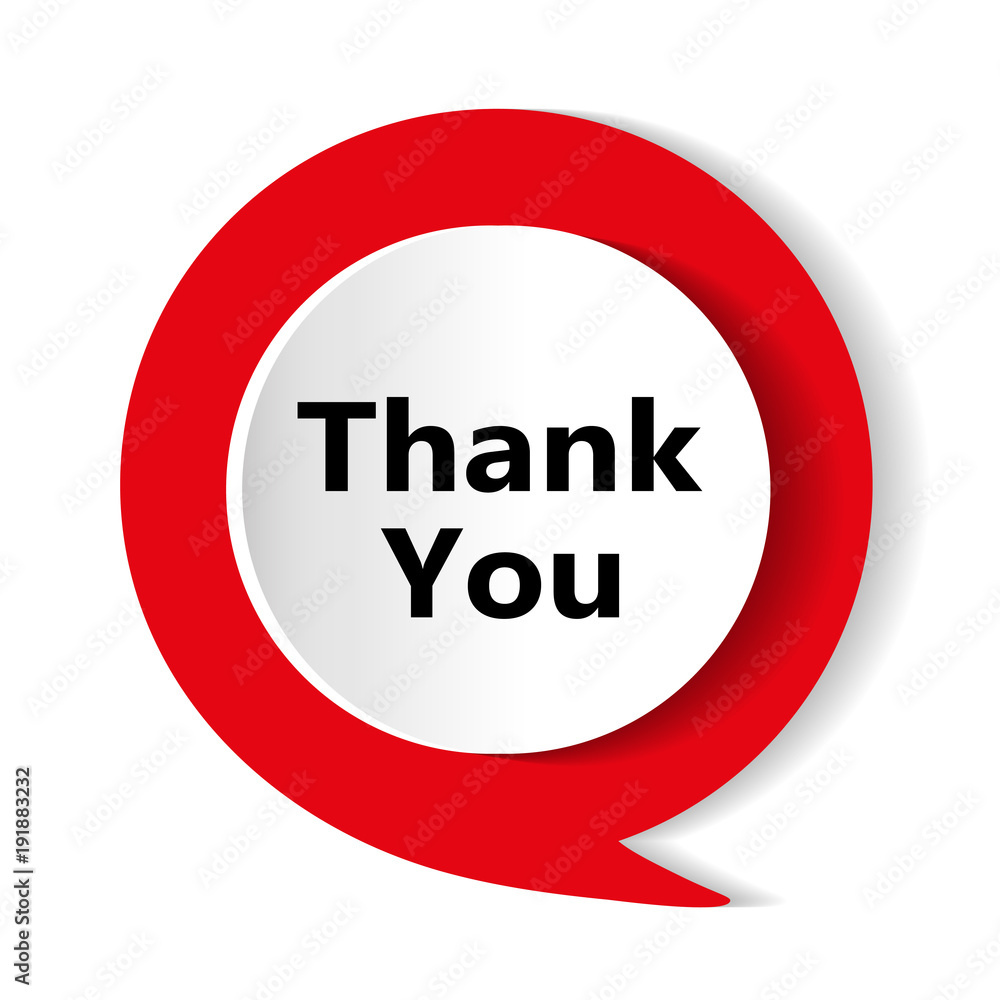 Red button. Thank you icon. Vector illustration. Red button. Thank you icon. Vector illustration.