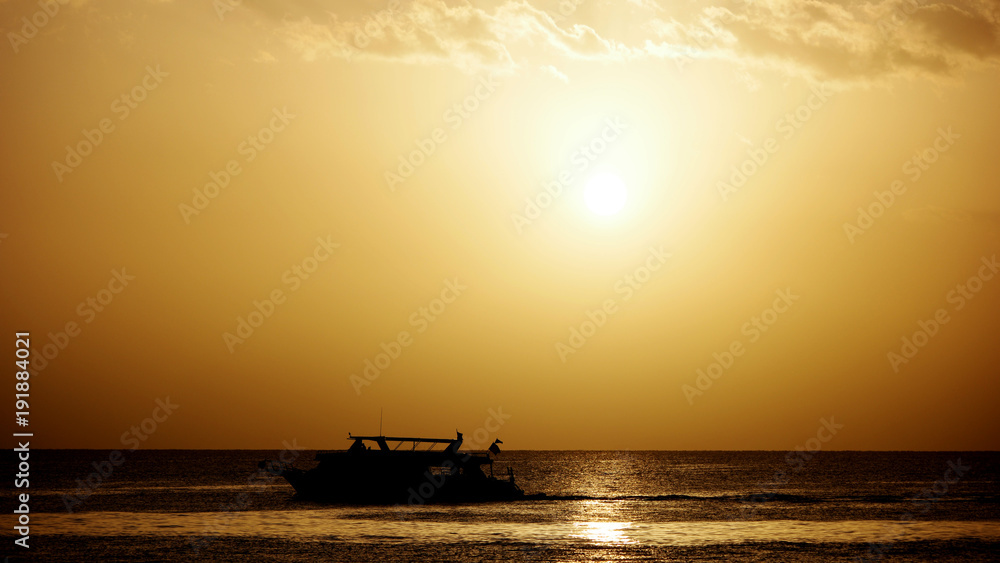 sunrise at sea, floating ship sunrise at sea, floating ship
