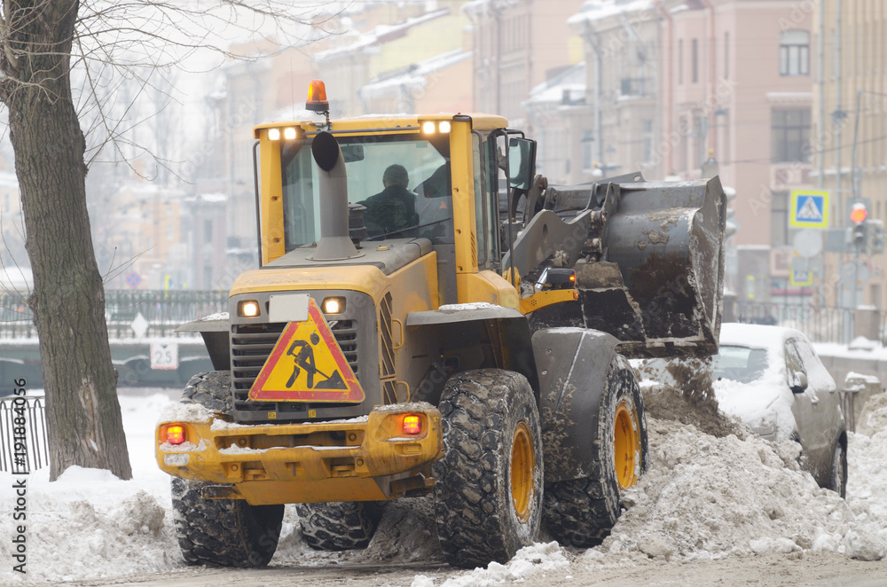 Cleaning of the city from snow.