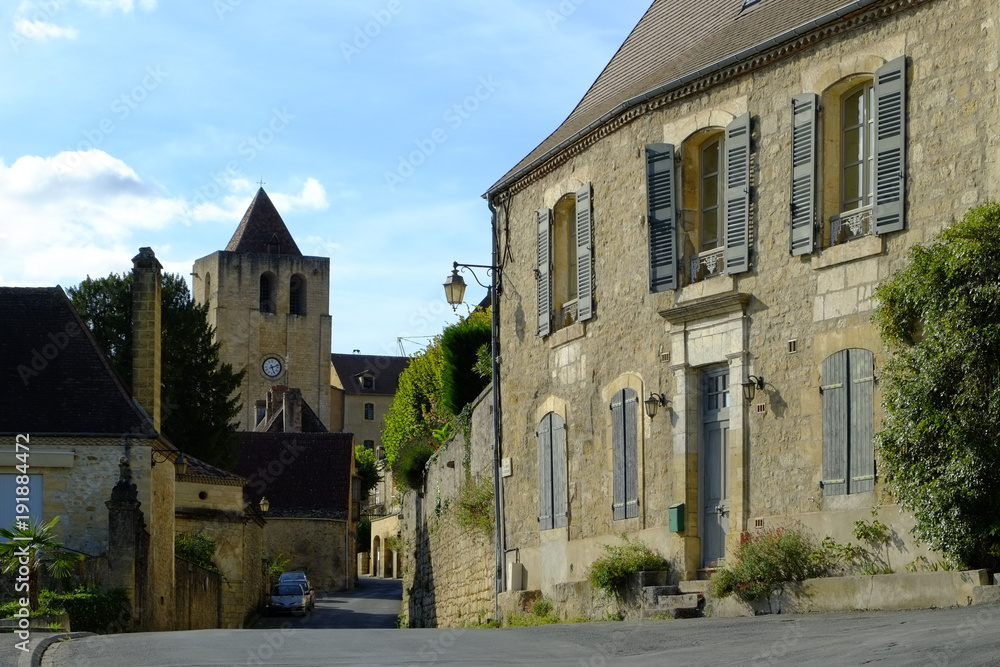 A quaint street scene in St Cyprien, Dordogne, Aquitane, France