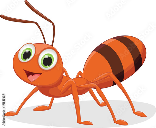 illustration of happy ant cartoon