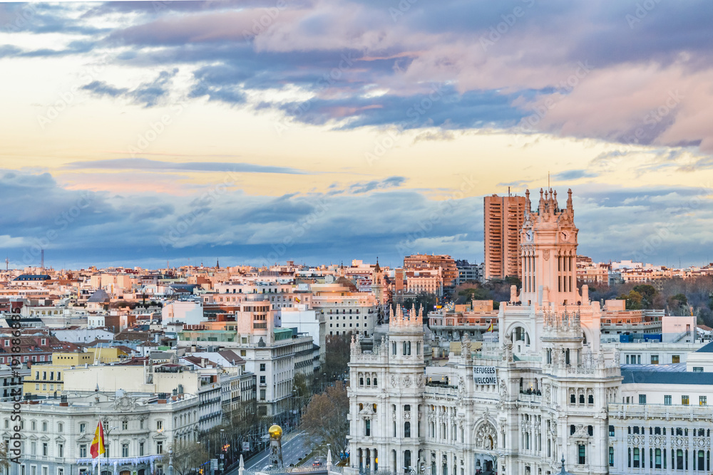 Obraz premium Aerial View Madrid Cityscape