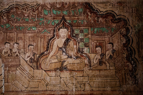 Interior of the ancient temples in Bagan, Myanmar