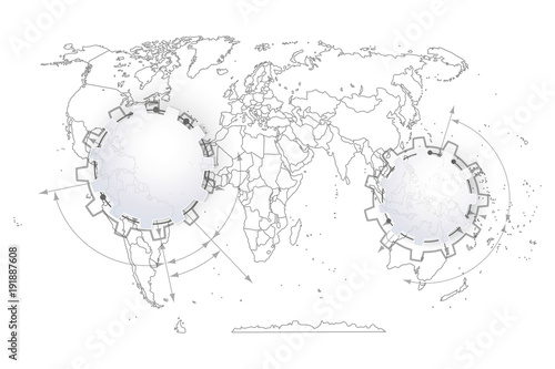 map political abstract of the world