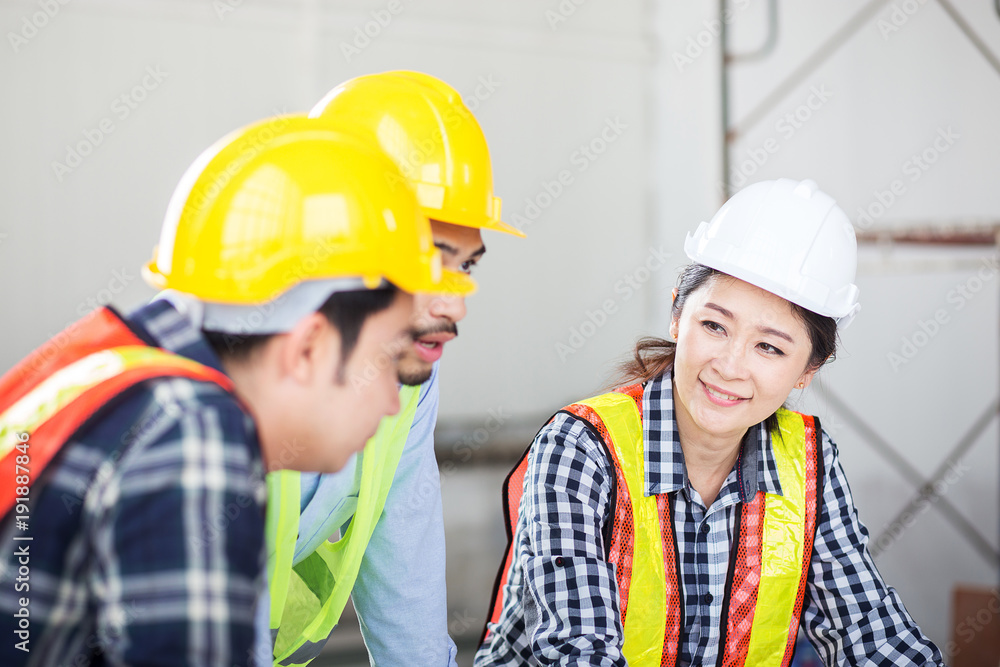 engineer discuss in meeting at site work on construction buildin engineer discuss in meeting at site work on construction buildin