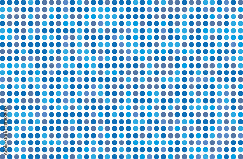 Dotted background with circles, dots, point Different shades of blue. Halftone pattern. 