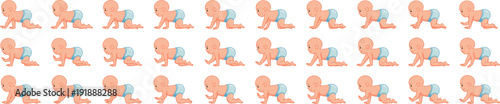 Baby crawl animation,  animation sprite sheet, loop animation, sprite sheet,