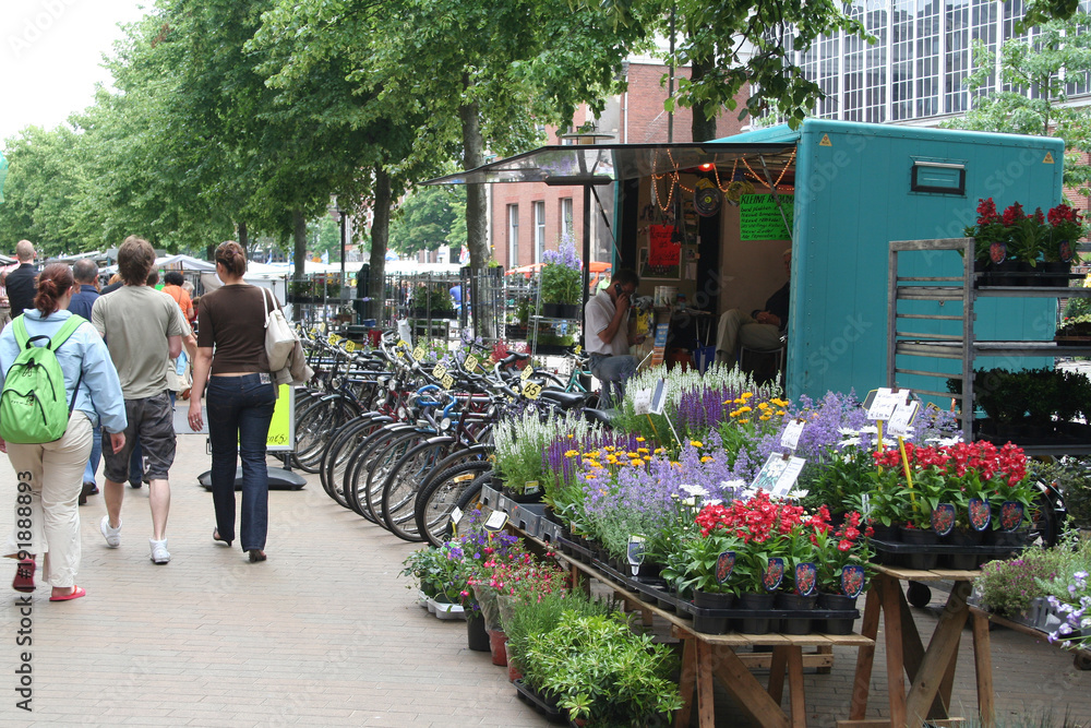market on the marketplace in Groningen