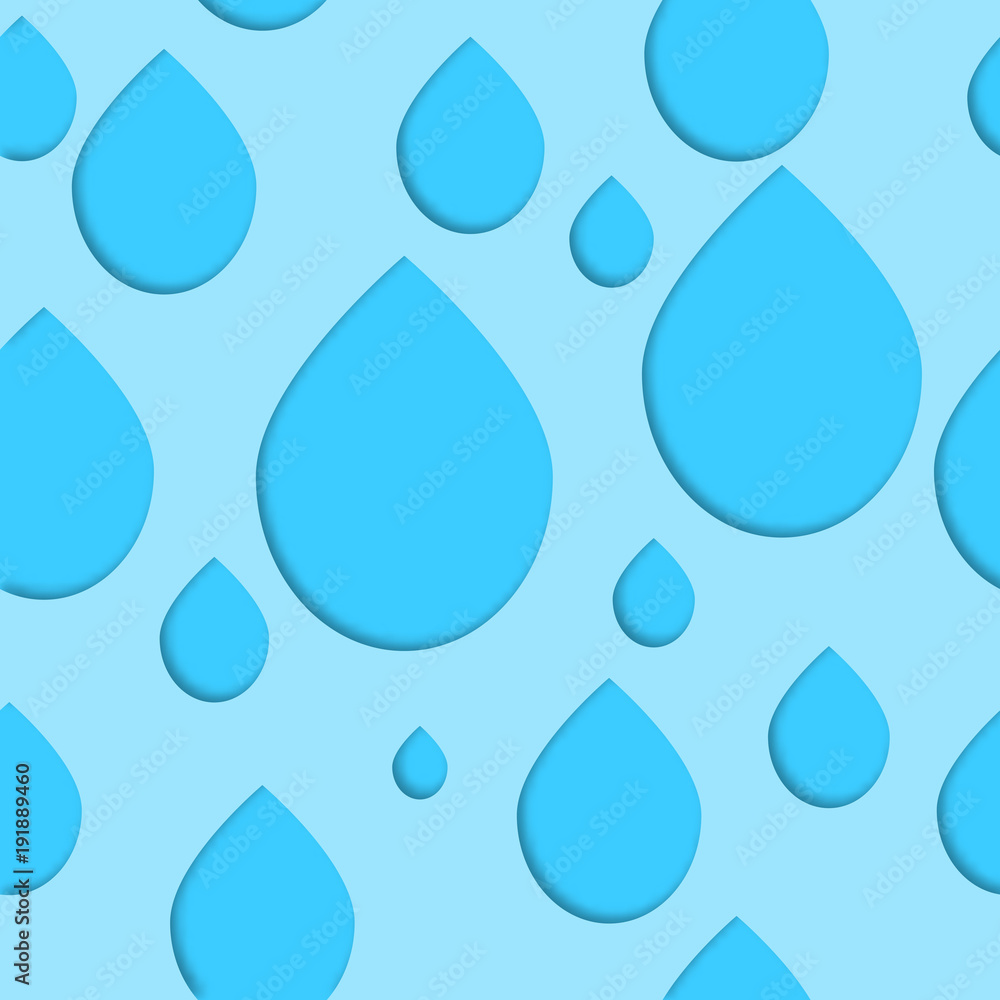 Seamless 3d pattern in trendy paper art style. Paper water drops collage background. Geometric design for banner, cover, brochure, template. World Water Day - 22 march. No visible mesh borders Seamless 3d pattern in trendy paper art style. Paper water drops collage background. Geometric design for banner, cover, brochure, template. World Water Day - 22 march. No visible mesh borders