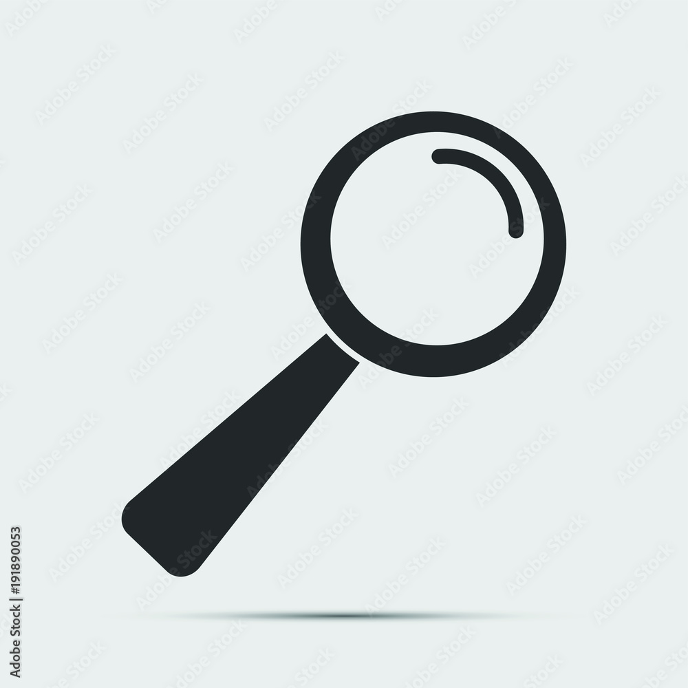 Magnifying glass black icon on white background.vector illustration Magnifying glass black icon on white background.vector illustration