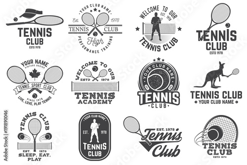 Set of Tennis club badges
