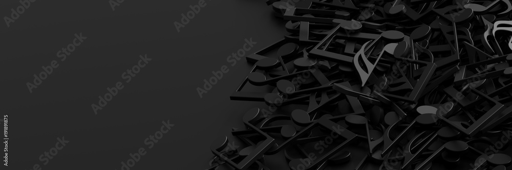 Fototapeta premium Infinite musical notes, art and music 3d rendering conceptual background