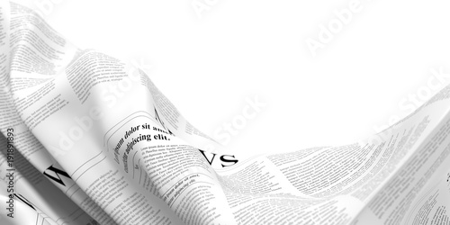 Abstract newspaper in a fluid shape, 3d rendering photo