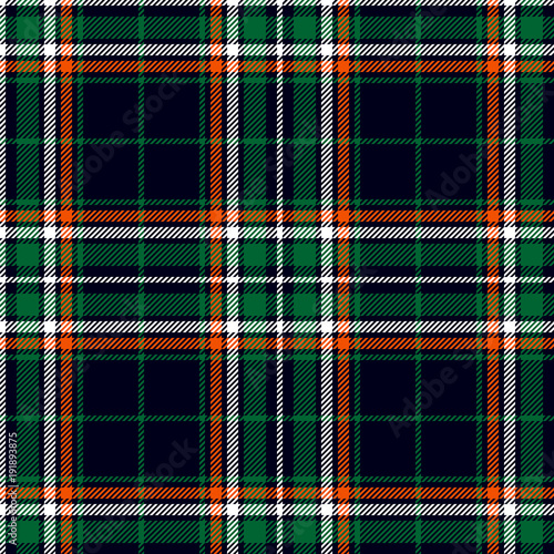 Classic plaid pattern in irish national colors