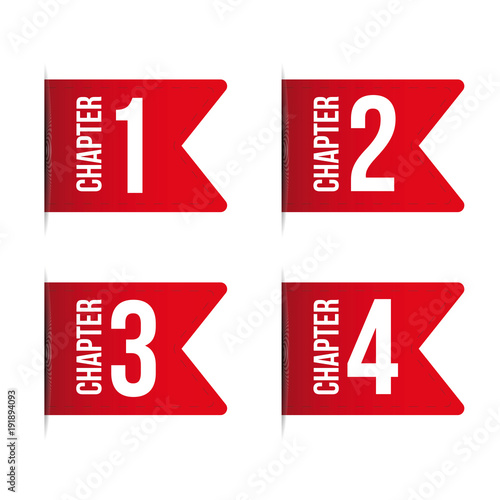 Chapter bookmark icon set