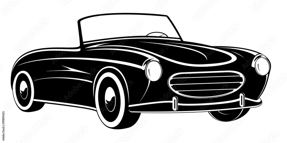 Obraz premium Retro car. Vintage car. Sport car