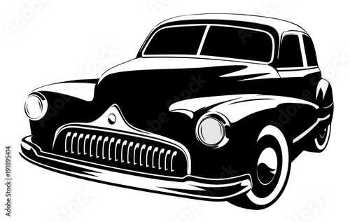 old vintage car isolated on white background