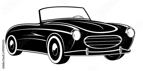 Retro car. Vintage car. Sport car