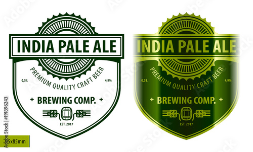 Beer label template in modern style