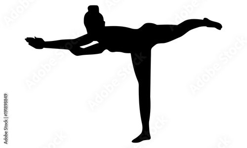 vector images of young women's silhouette of yoga and fitness
