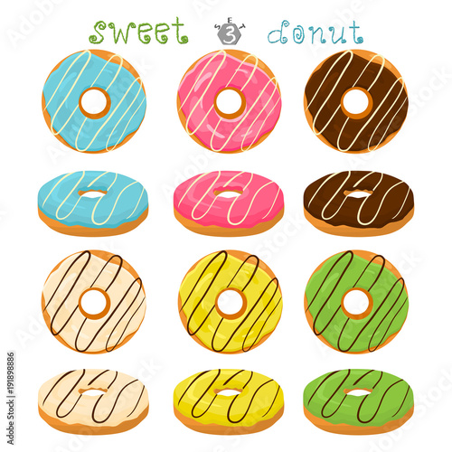 Vector illustration for glazed sweet donut