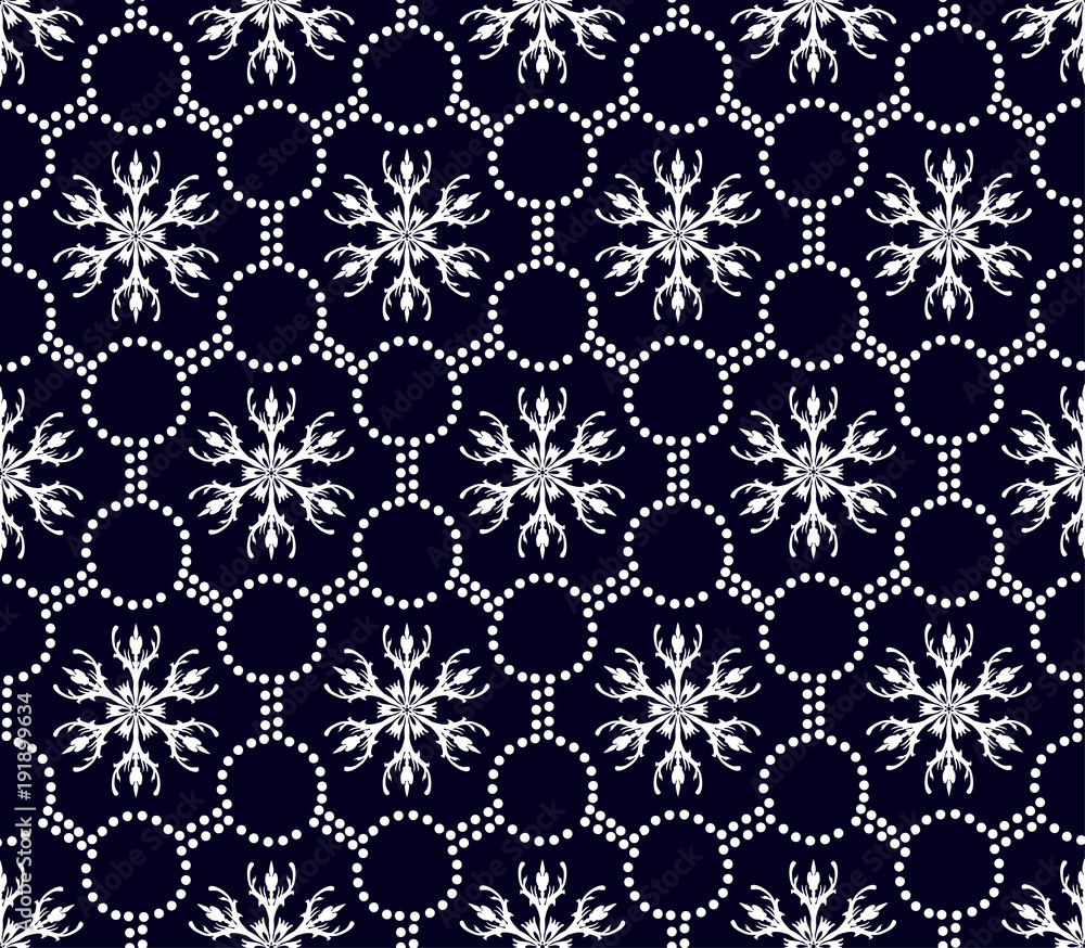 seamless floral pattern of geometric white shapes seamless floral pattern of geometric white shapes