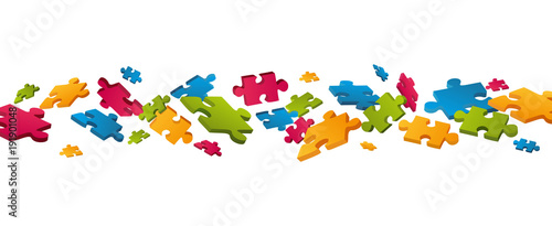 colored decor with puzzle elements