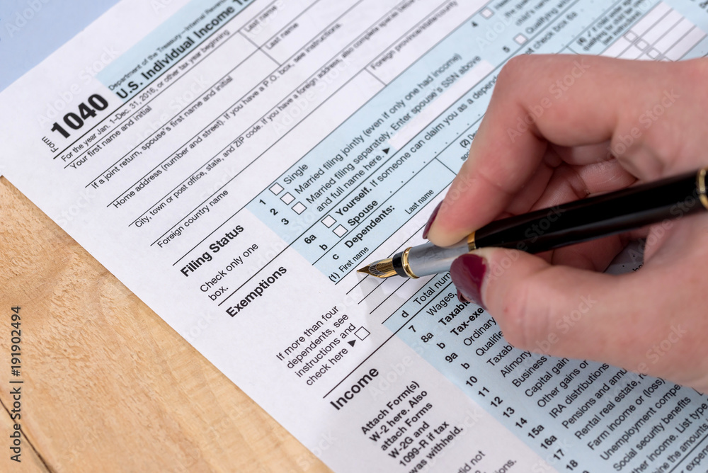 self-completed tax form in the U.S self-completed tax form in the U.S