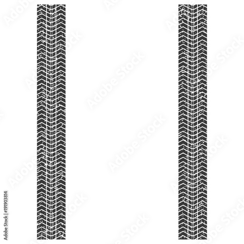 Tire track. Vector. Textured.