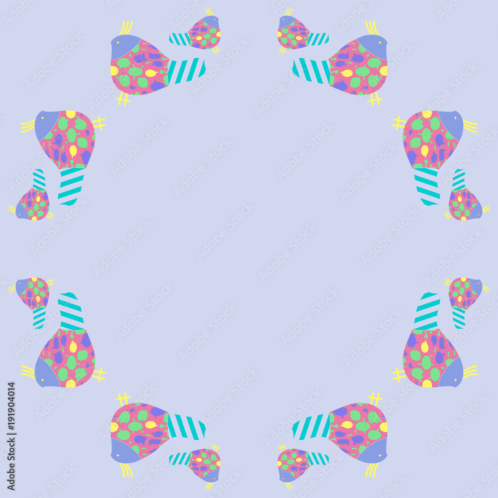 Birds pattern, abstract spots . Hand drawn. Birds pattern, abstract spots . Hand drawn.