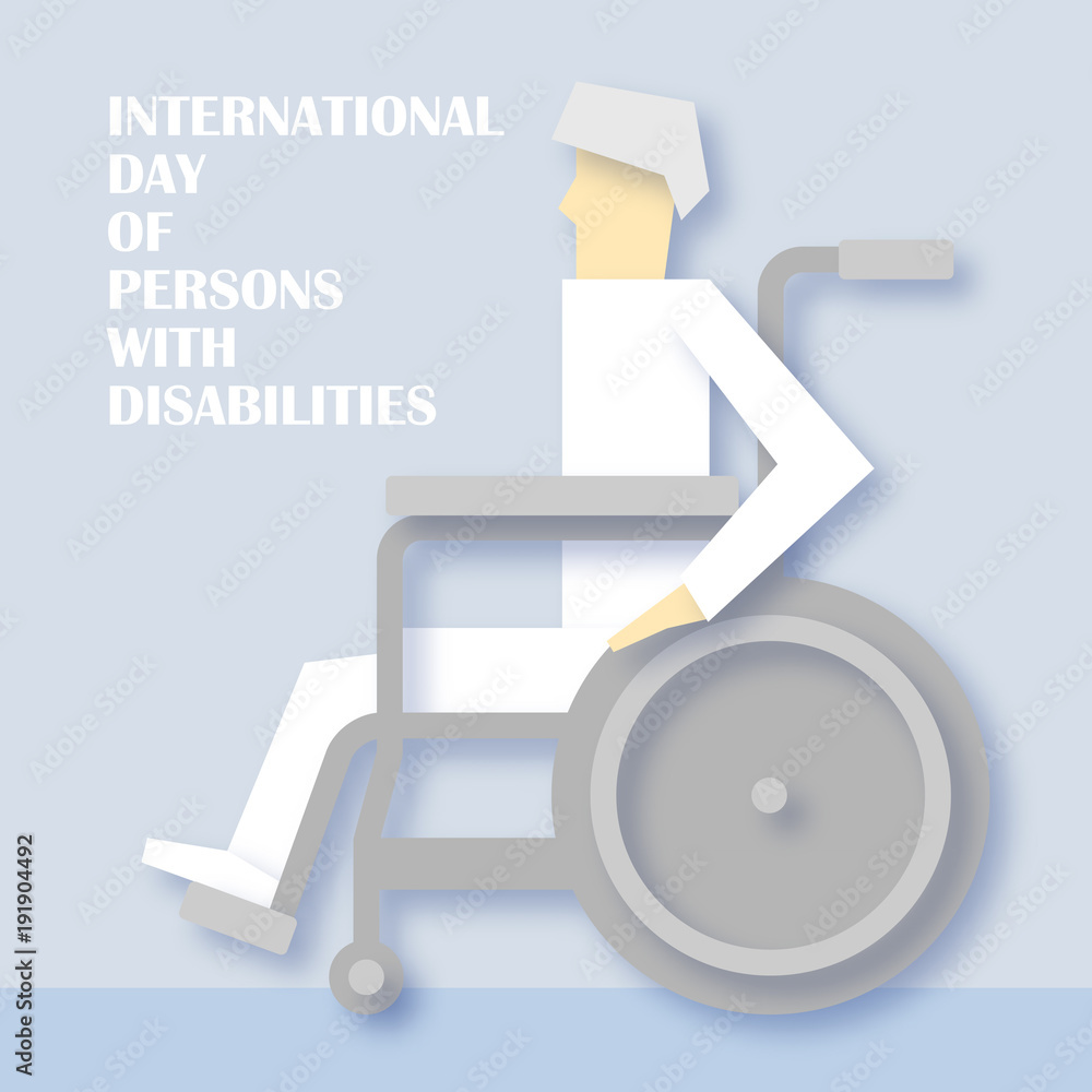 International Day Of Persons With Disabilities. Man In Wheelchair ...