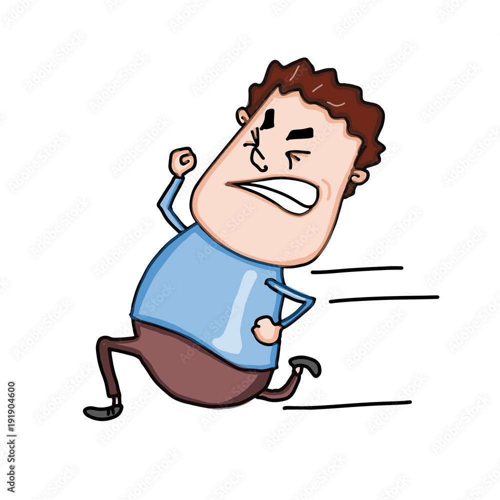 cartoon running man illustration Stock Illustration | Adobe Stock