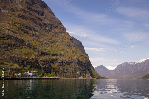 The Fjord in seen at Flam, Norway