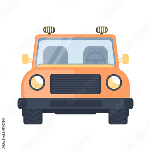 Sport utility vehicle. SUV. Crossover SUV. Urban car. Vector flat illusration isolated on white background.