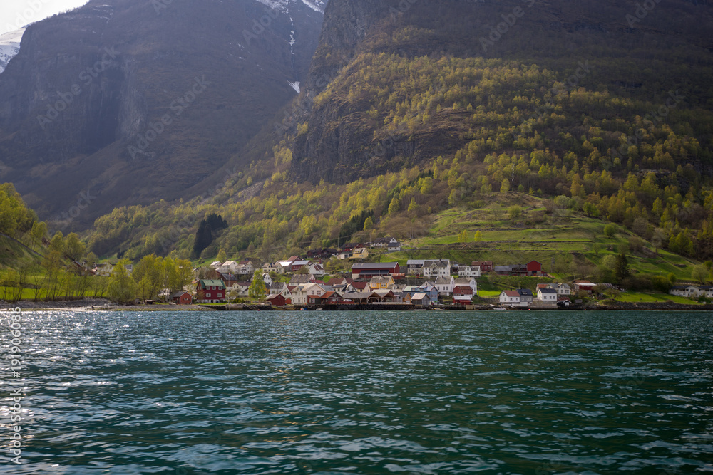 Small norwegian villege in Aurlandsfjord