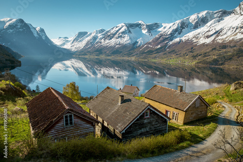 Idyllic nature of Norway in springtime photo