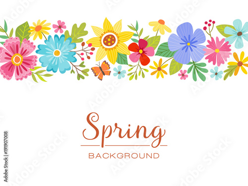 Spring floral isolated banner design