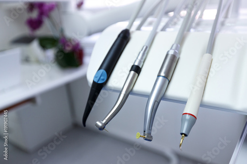 Instrument for drilling teeth close up in dental ordination