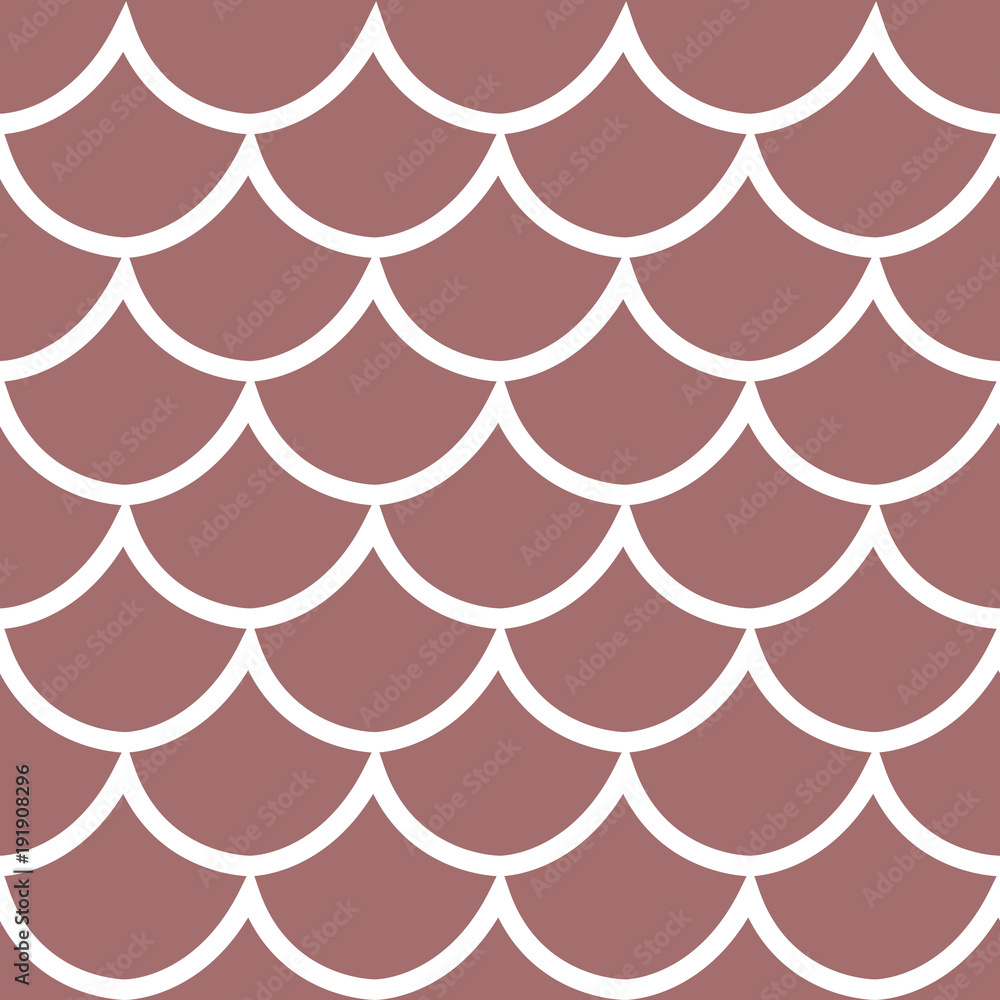 Seamless pattern fish scale texture dark pink background cartoon style  vector illustration Stock Vector