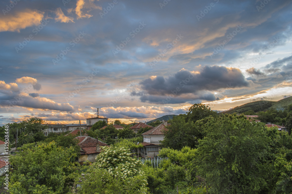 Sunset time at Gavrailovo village