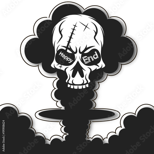 Atomic explosion vector clip art.