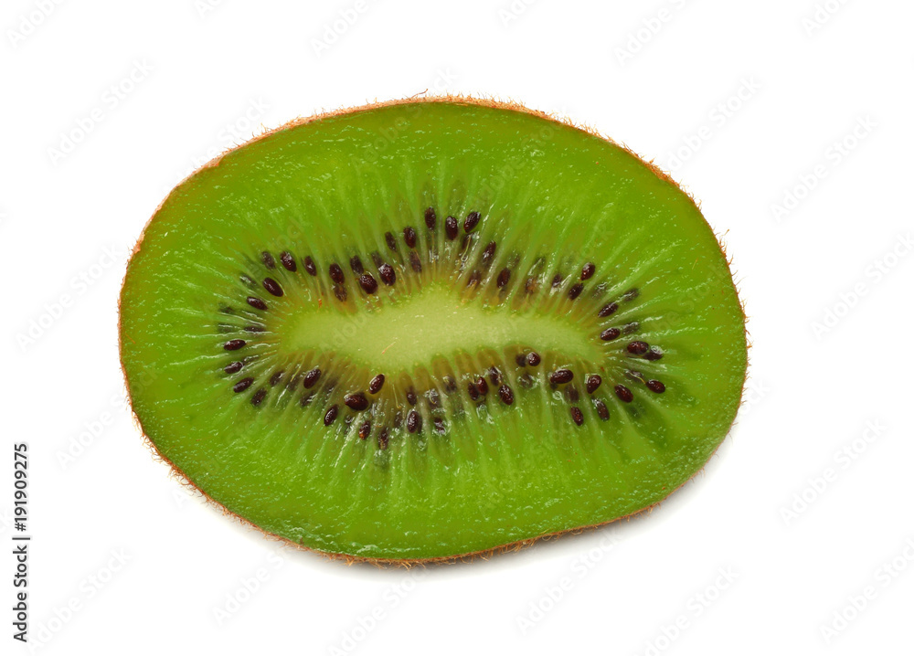 Slices kiwi fruit isolated on white background top view Slices kiwi fruit isolated on white background top view