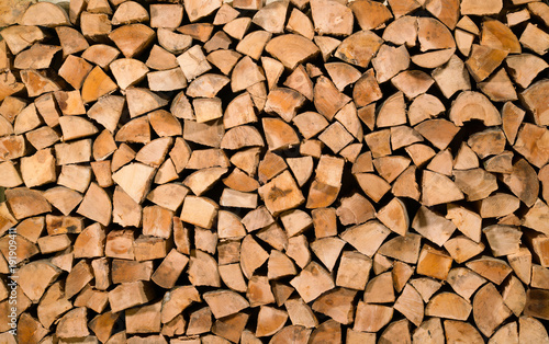 firewood stacked along the wall