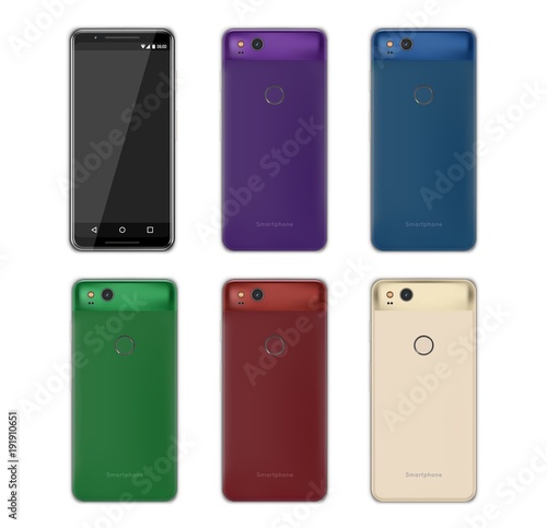 smartphone in different colors
