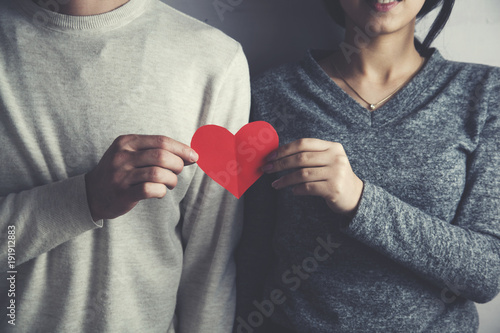 couple hand red heart photo
